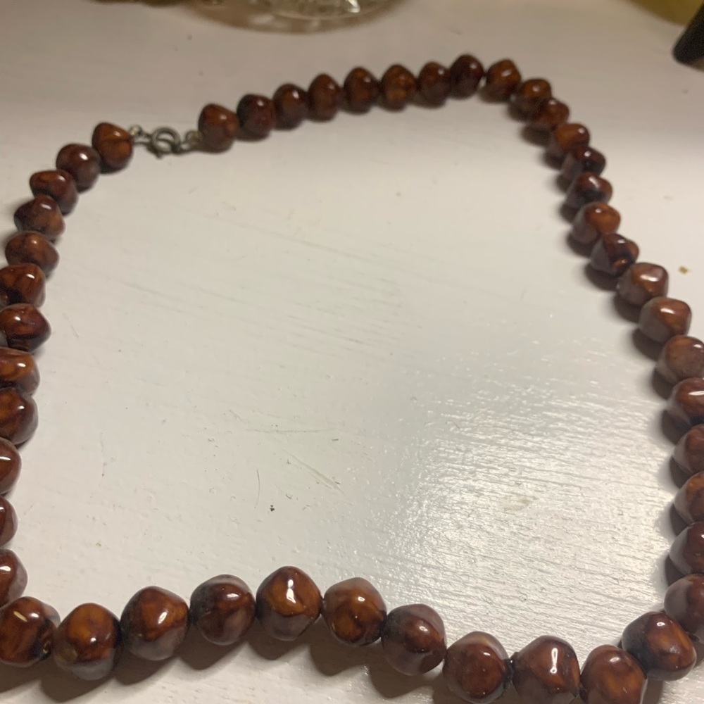 Elegant Brown Beaded Necklace